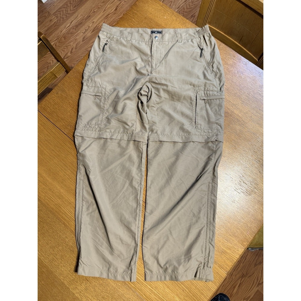 REI Convertible Hiking Pants Womens 16 Petite Khaki Zip Off Cargo UPF 50 Outdoor
